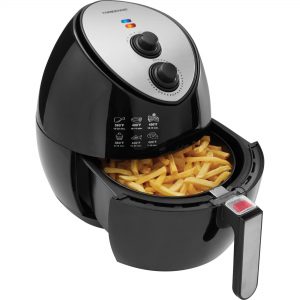Farberware air fryer review - manual air fryer review basket open with french fries