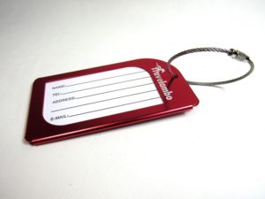 Review of Red aluminum luggage bag tag