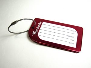 Luggage Tag Red Aluminum