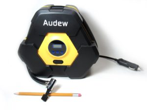 Autek air compressor review picture next to pencil for size